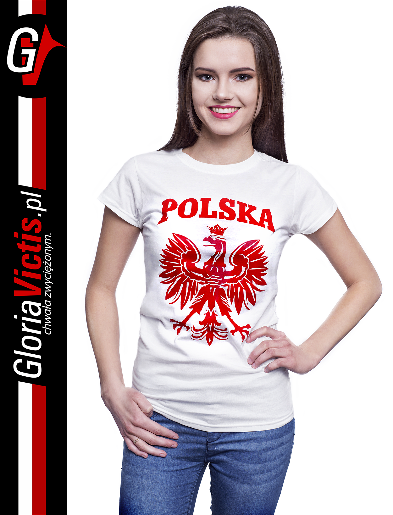 POLSKA herb Polski standard - Koszulka damska